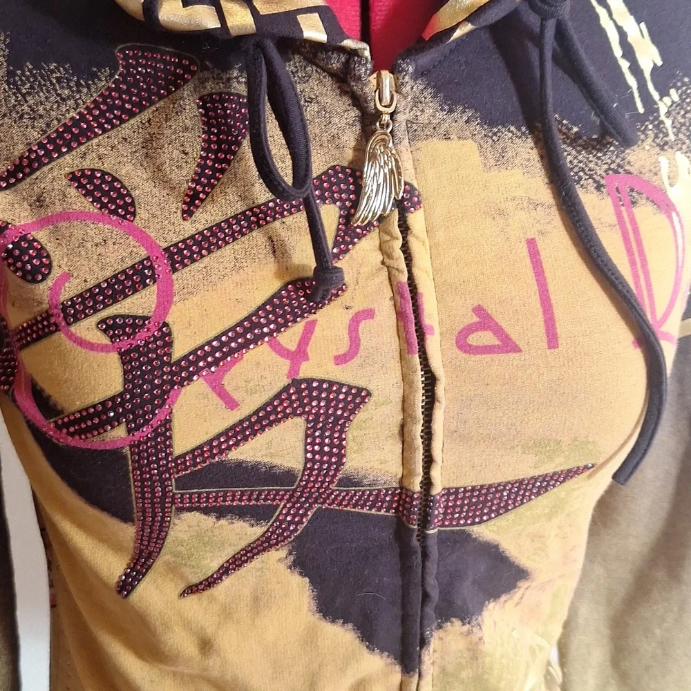 Crystal Rock Women's Multicolor Hooded Jacket Size XS - Picture 2 of 14